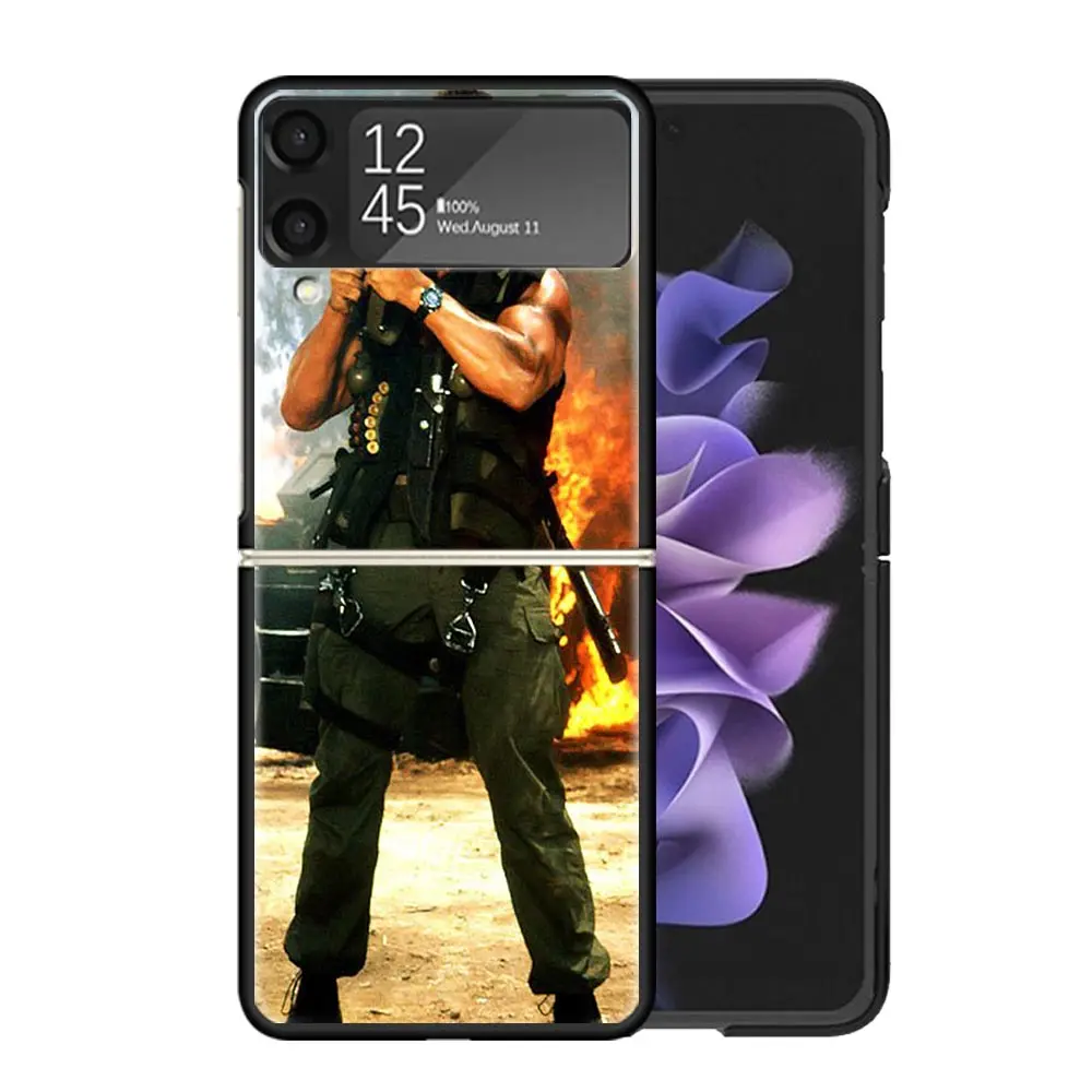 Arnold Schwarzenegger Terminator Clear Phone Case For Samsung Z Flip 5 4 3 Galaxy ZFlip 6 5G Shockproof Hard Print Cover TPU PC