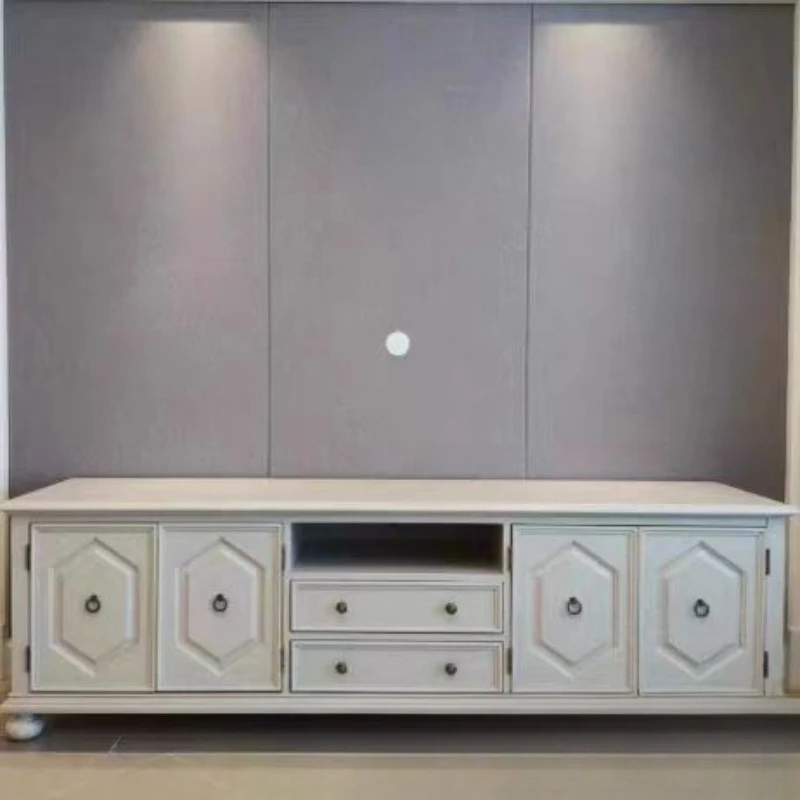 Американский сельский шкаф для телевизора из цельного дерева, старая гостиная, напольный шкаф для хранения в спальне во французском стиле ретро, низкий шкаф