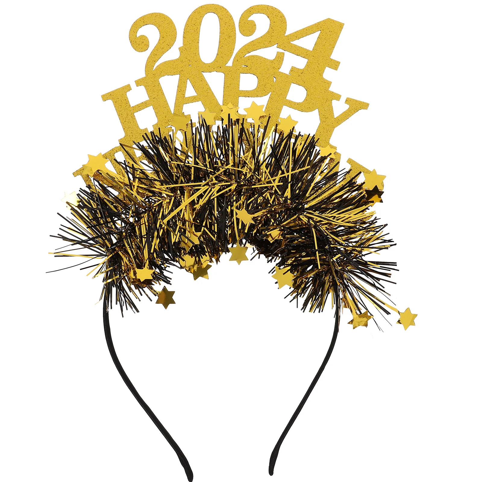

New Year Headband 2024 Elastic Hair Hoops Party Headdress Accessories Kids Women Men Photo Props Sequins Celebrations Christmas