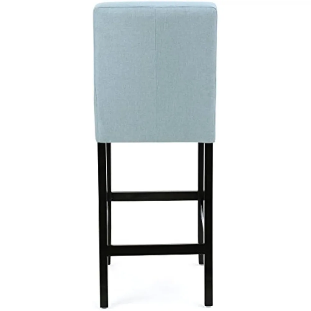 Hellblaue Barhocker aus Stoff, 2er-Set