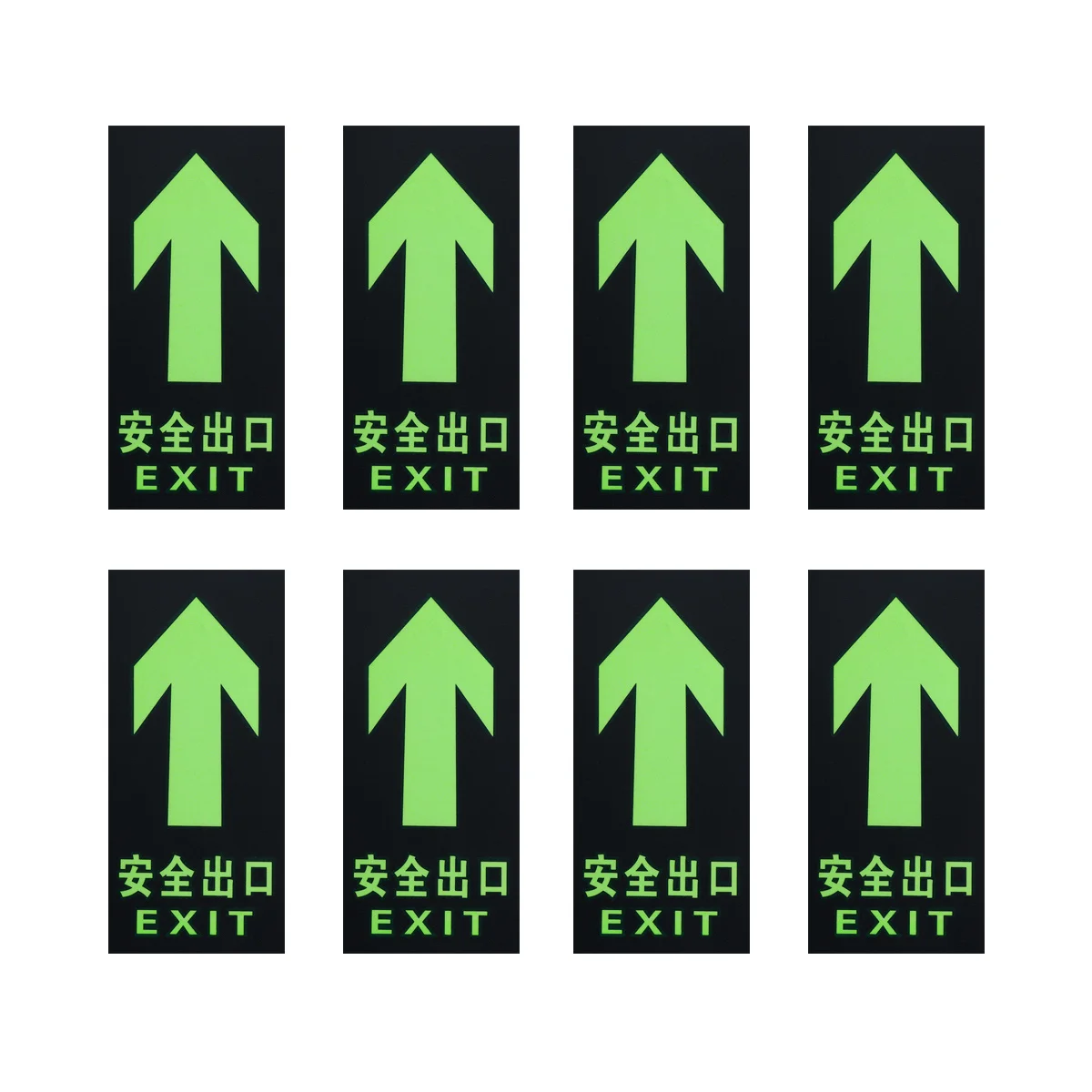 8 قطعة علامة خروج مضيئة Photoluminescent السلامة الجدار ملصق لباب الطوارئ مكتب المدرسة التجزئة خروج ملصق السلامة المرورية