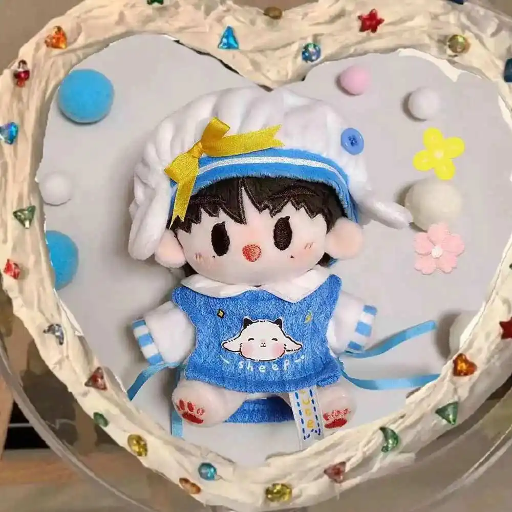 

10cm Cotton Doll Starfish Body Doll Clothes Cute Sheep Shirt Vest Hat Outfit Dress Up Accesories