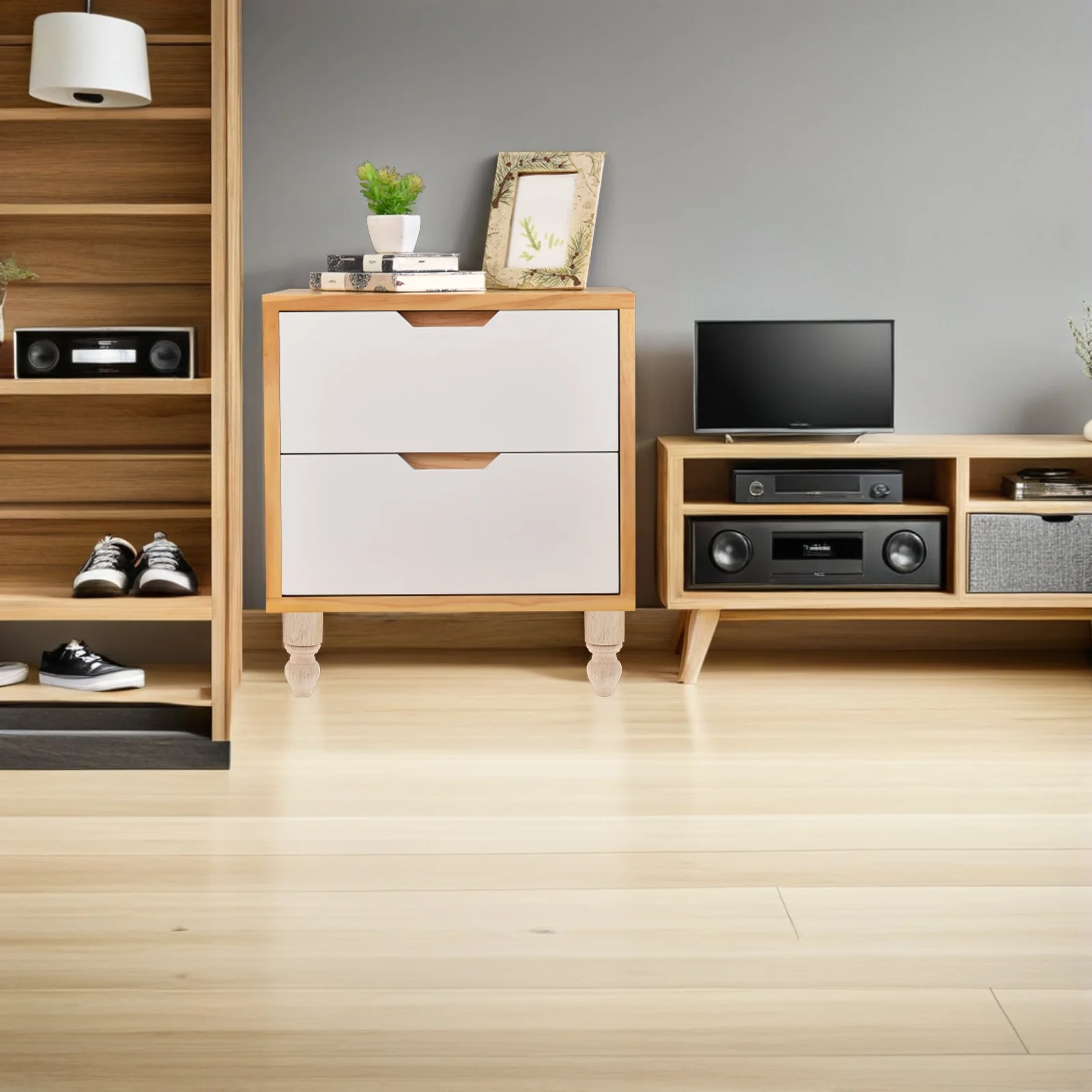 

2Pcs Wooden Furniture Legs Solid Carved Square Sofa Cabinet Feet DIY Replacement Wood Table Dressers Foot Furniture Feet Wood