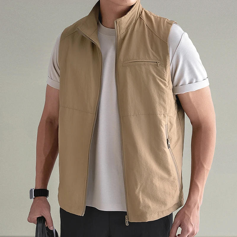 Men's Outdoor Fishing Vest Summer Autumn Casual Breathable Tactical Vest Quick Dry Sleeveless Tooling Sports Jackest Nylon Vests
