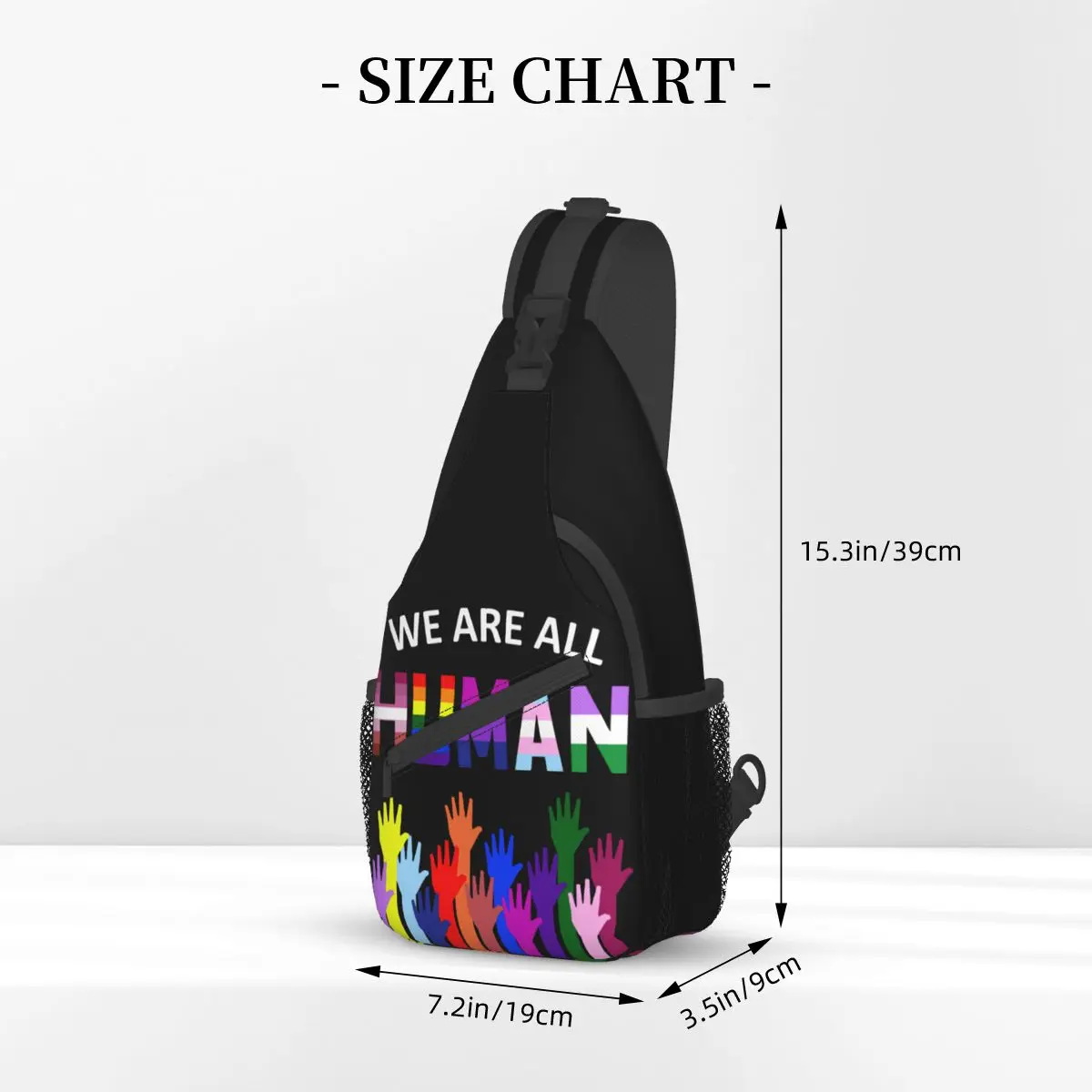 LGBT Rights Pride Sling Bag petto Crossbody spalla zaino sport all'aria aperta zaini siamo tutti sacchetti di scuola modello umano