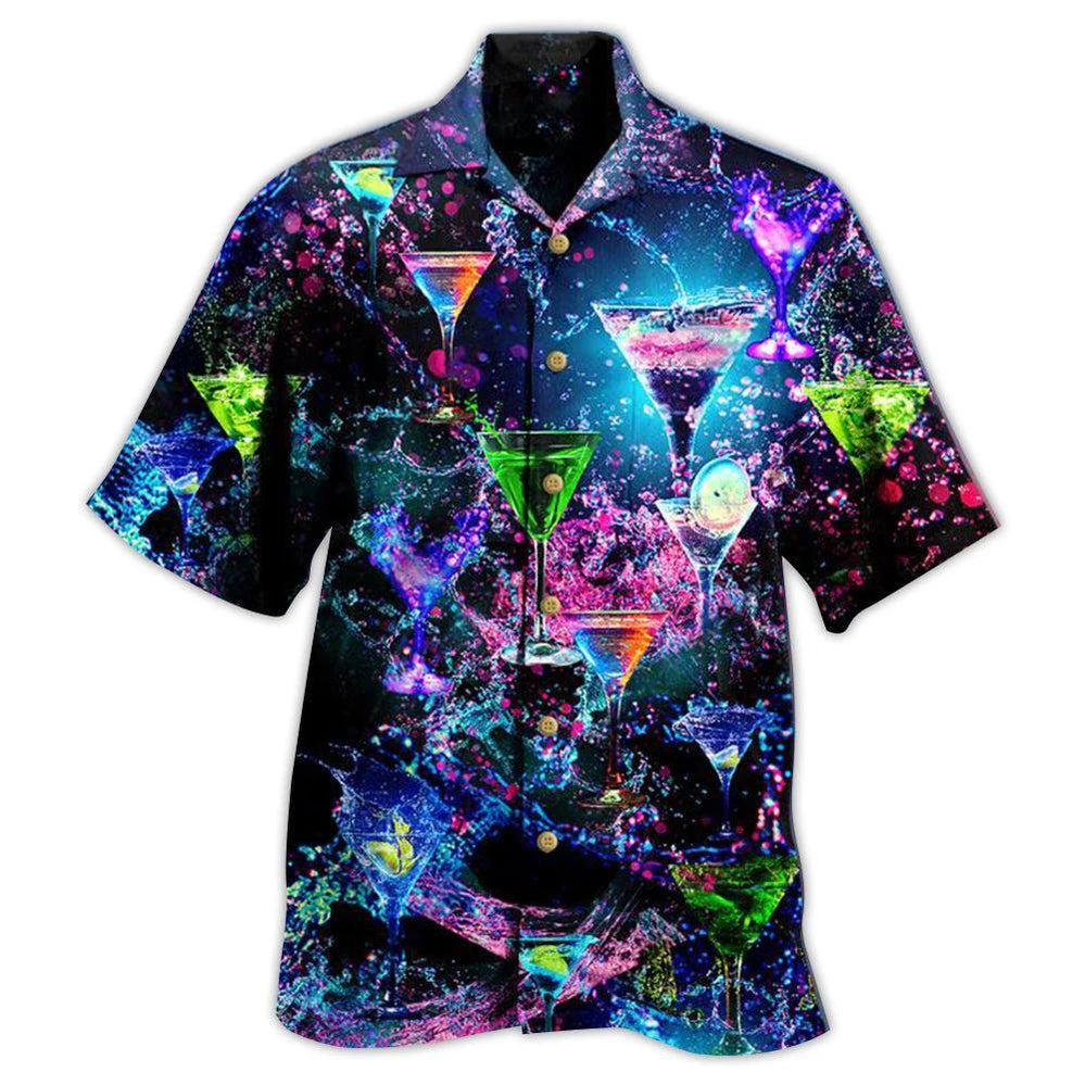 Summer Fashion Harajuku Men\'s Oversized Shirt Hawaiian Shirt 3D Printed Beer Party Print Short Sleeve Shirt Clothing Lapel Shirt