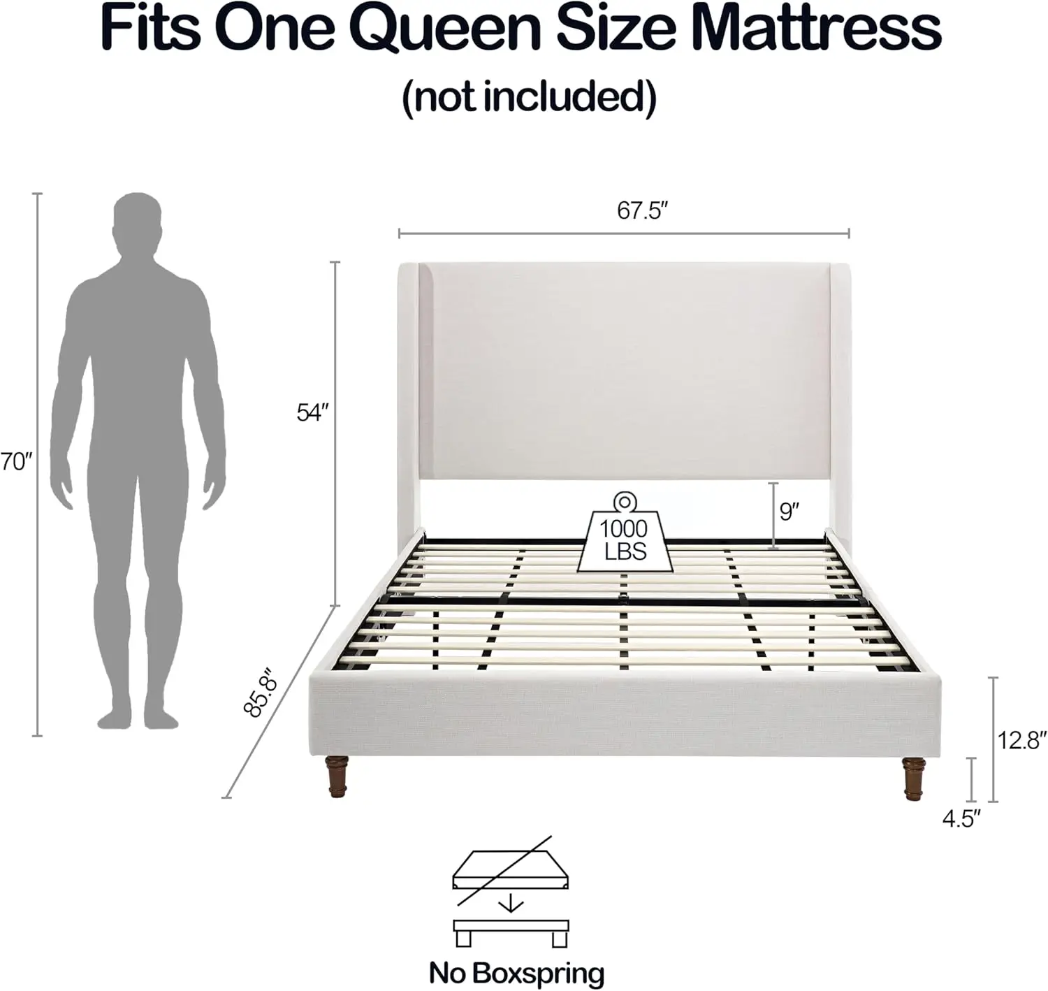 Queen Bed Frame With 54