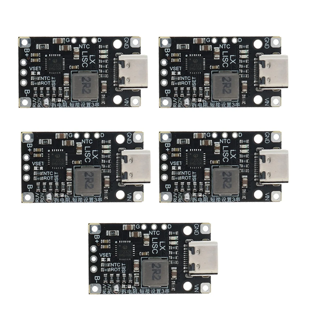 A56G-5PCS Type-C 3S BMS Lithium Battery Charging Boost Module 8.4V 12.6V with Balanced Support Fast Charge with Indicator