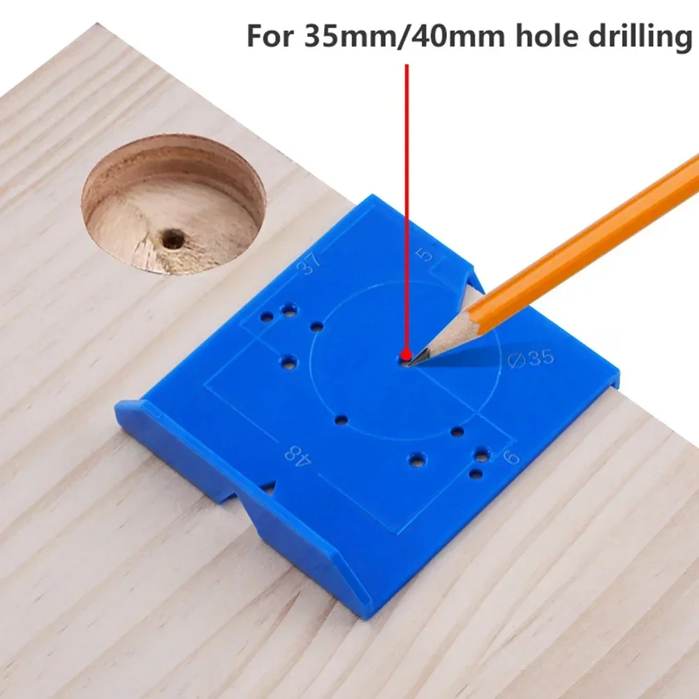 Imagem -03 - Dobradiça Buraco Jig para Carpintaria Modelo Guia Localizador de Furos Gabinete Dobradiça da Porta Instalar Faça Você Mesmo Abs 35 mm 40 mm