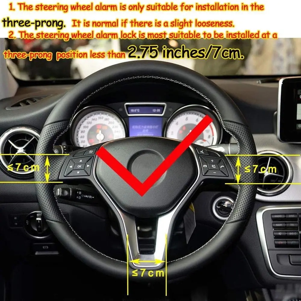 Steering Wheel Lock Anti-Theft Device with Alarm Security Car Anti Theft Safety Lock Retractable Protection T-Lock