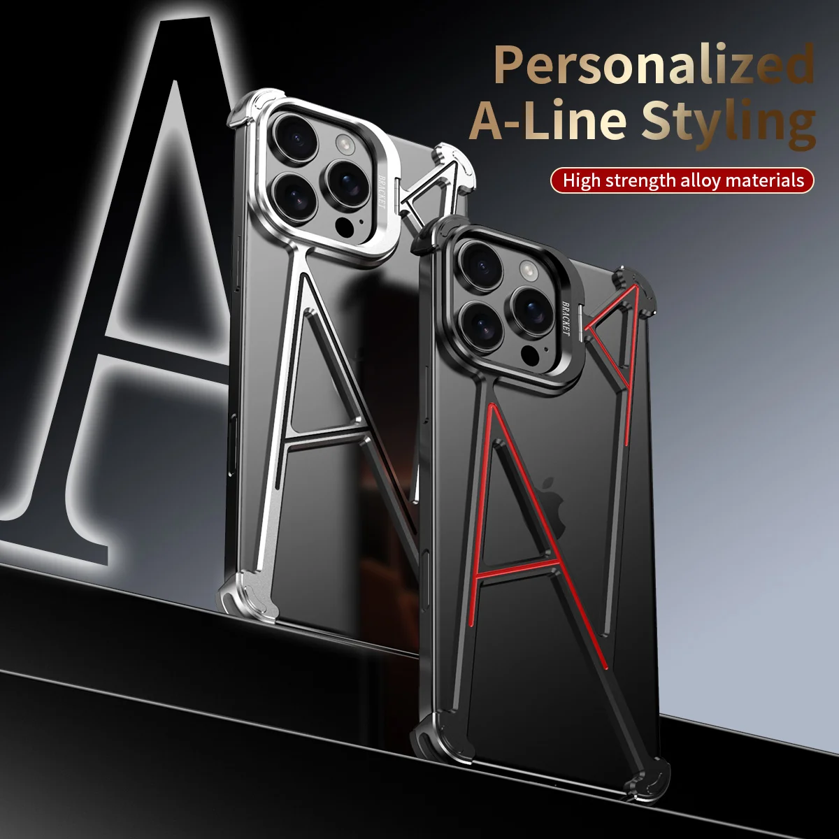 

For iPhone16 15 14 ProMax Metal Holder Phone Case For IPhone16 15 14Pro Heat Dissipation Shockproof Bumper Frameless Phone Cover