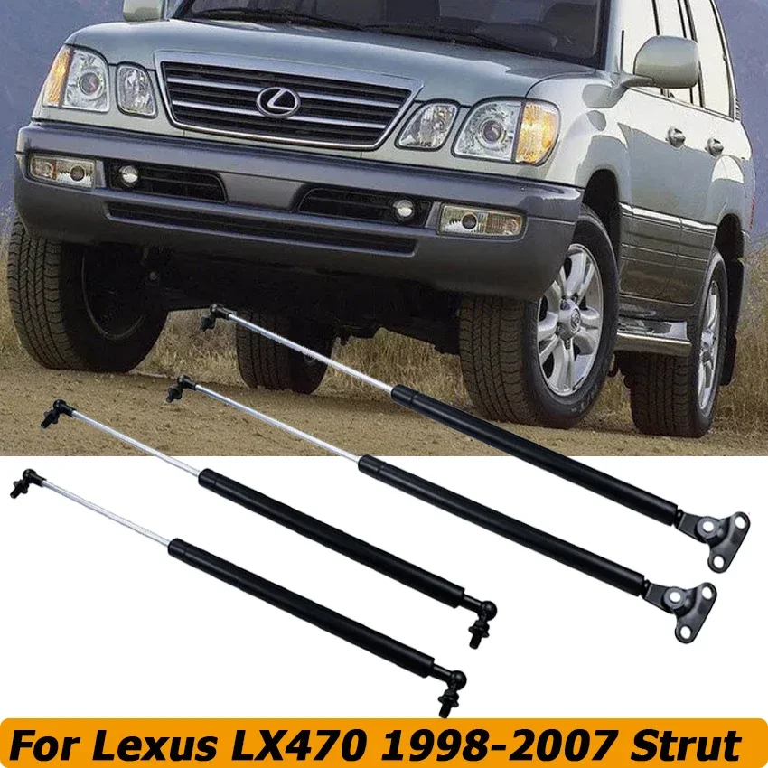 

Front Bonnet Hood Lift Support + Rear Tailgate Gas Strut Shock Bar For Lexus LX470 1998-2007 Fit Toyota Land Cruiser 100 Series