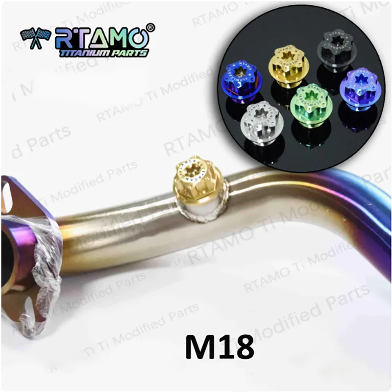 RTAMO Gr5 Titan-Sauerstoffsensor-Bolzen M12 M18 für Motorrad O2-Sensor, korrosionsbeständig, hohe Festigkeit