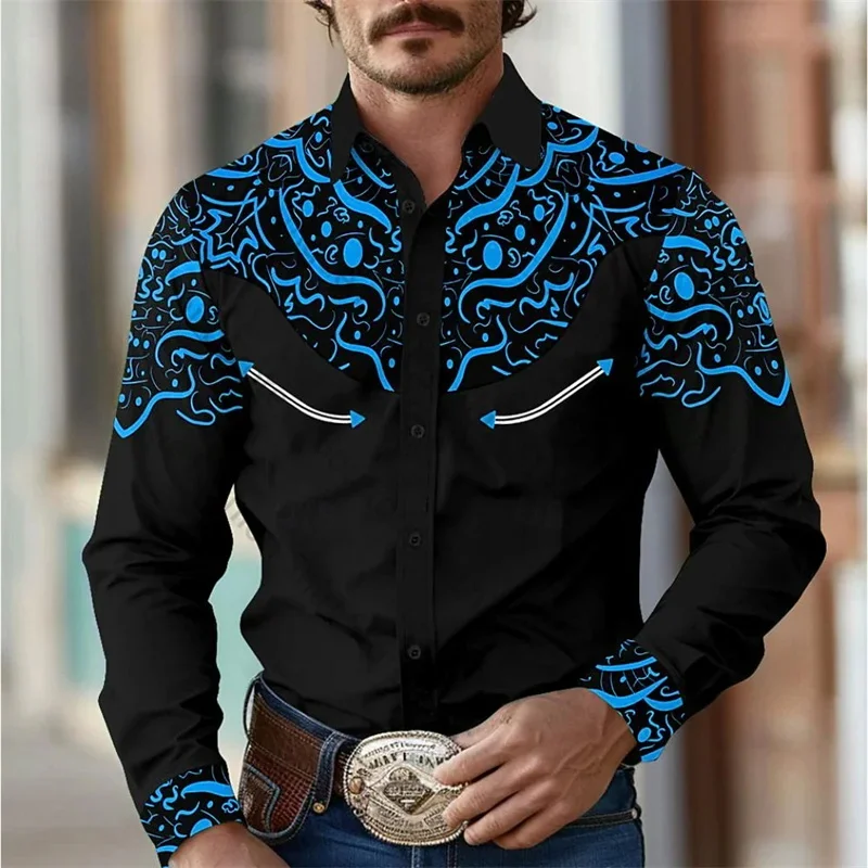 

Hawaiian Beach Vacation Style High-End Style Shirt Youthful Vitality College Style Long Sleeved Button Up Top MB12