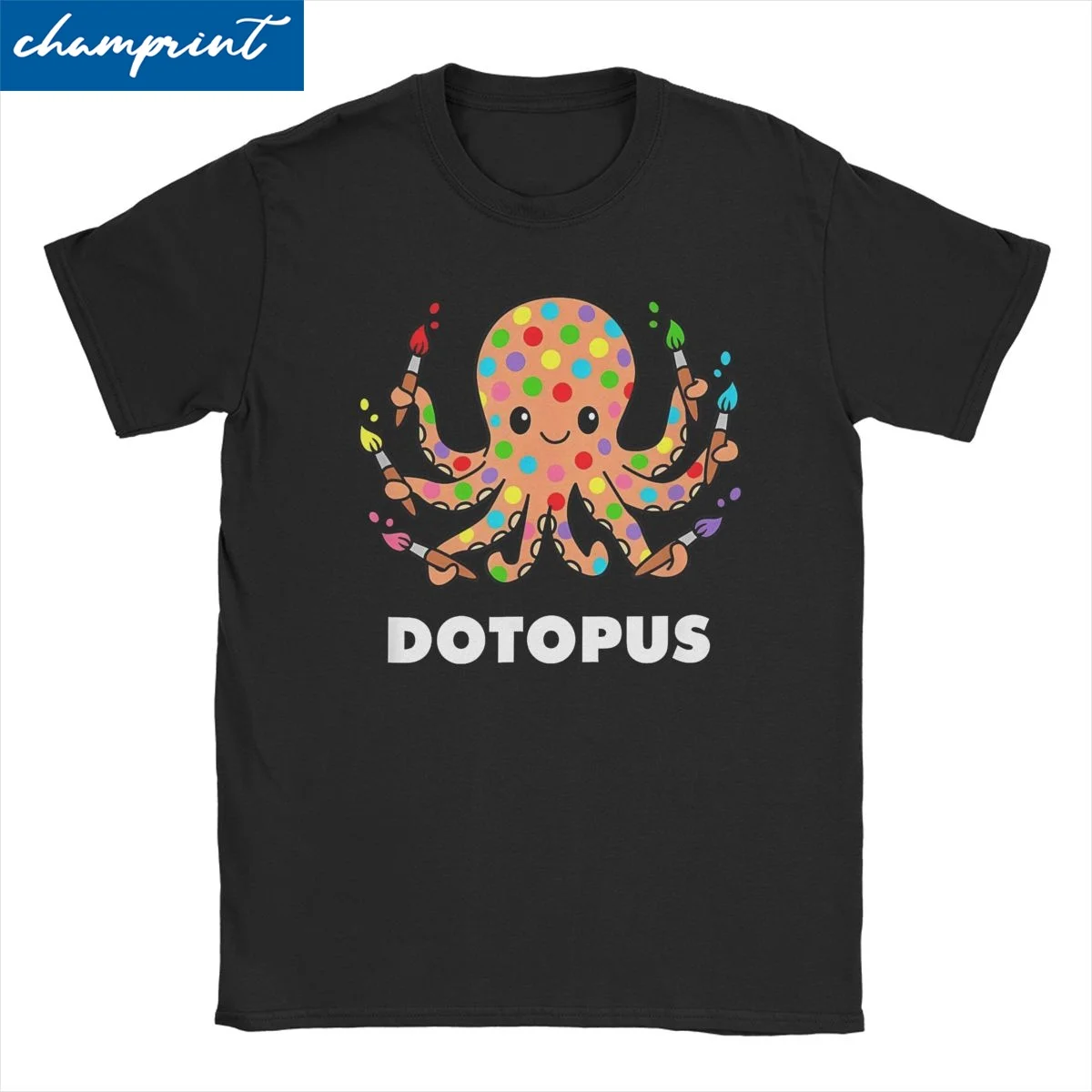 

Happy Dot Day Octopus Dotopus Funny Pun Animal T-Shirts Men Women's Pure Cotton T Shirt Short Sleeve Tee Shirt Adult Tops