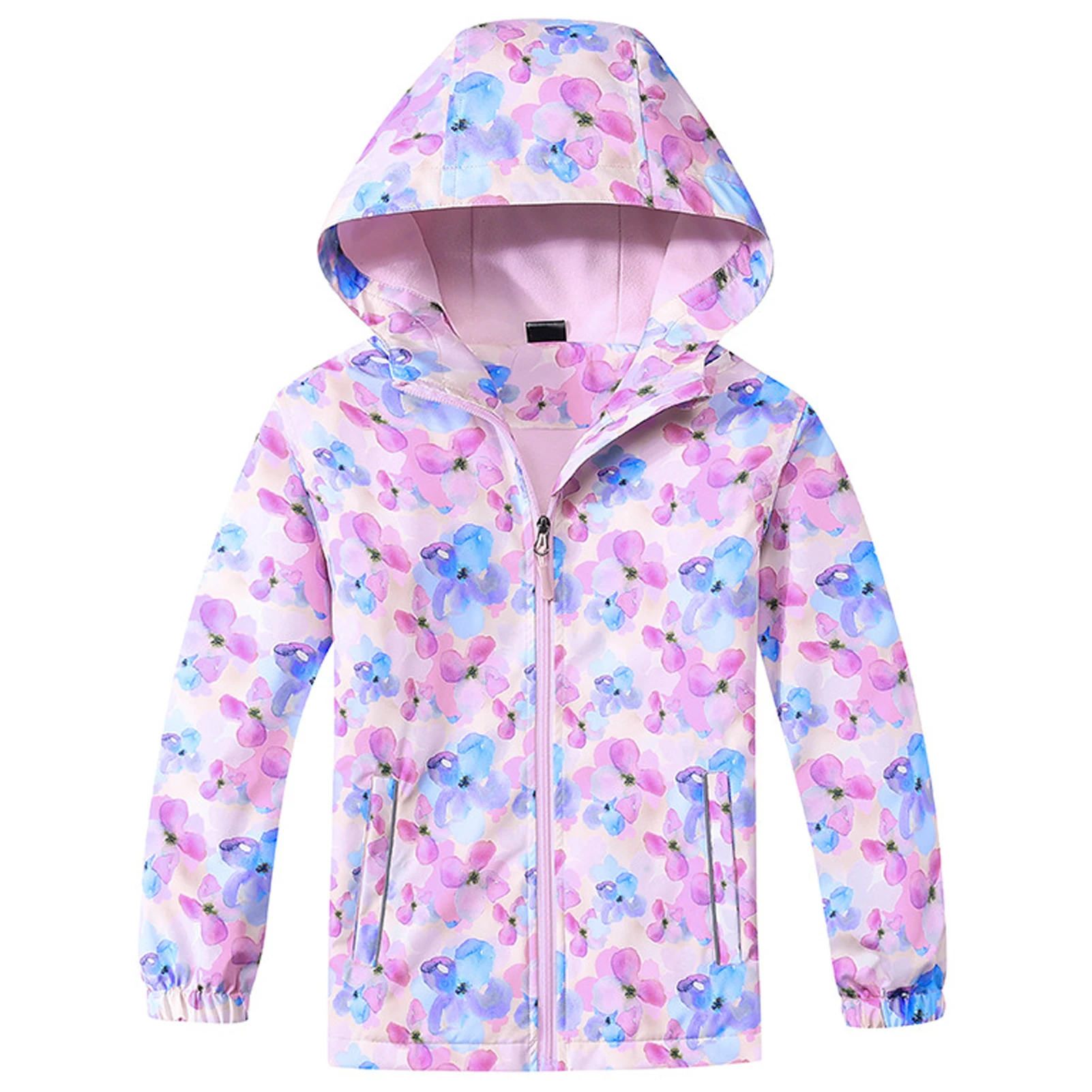 Fleece Lined Girls' Transition Jacket,Kids Softshell Coat,Casual Waterproof Windproof Children's Rain Jacket,Teens Trench Coat