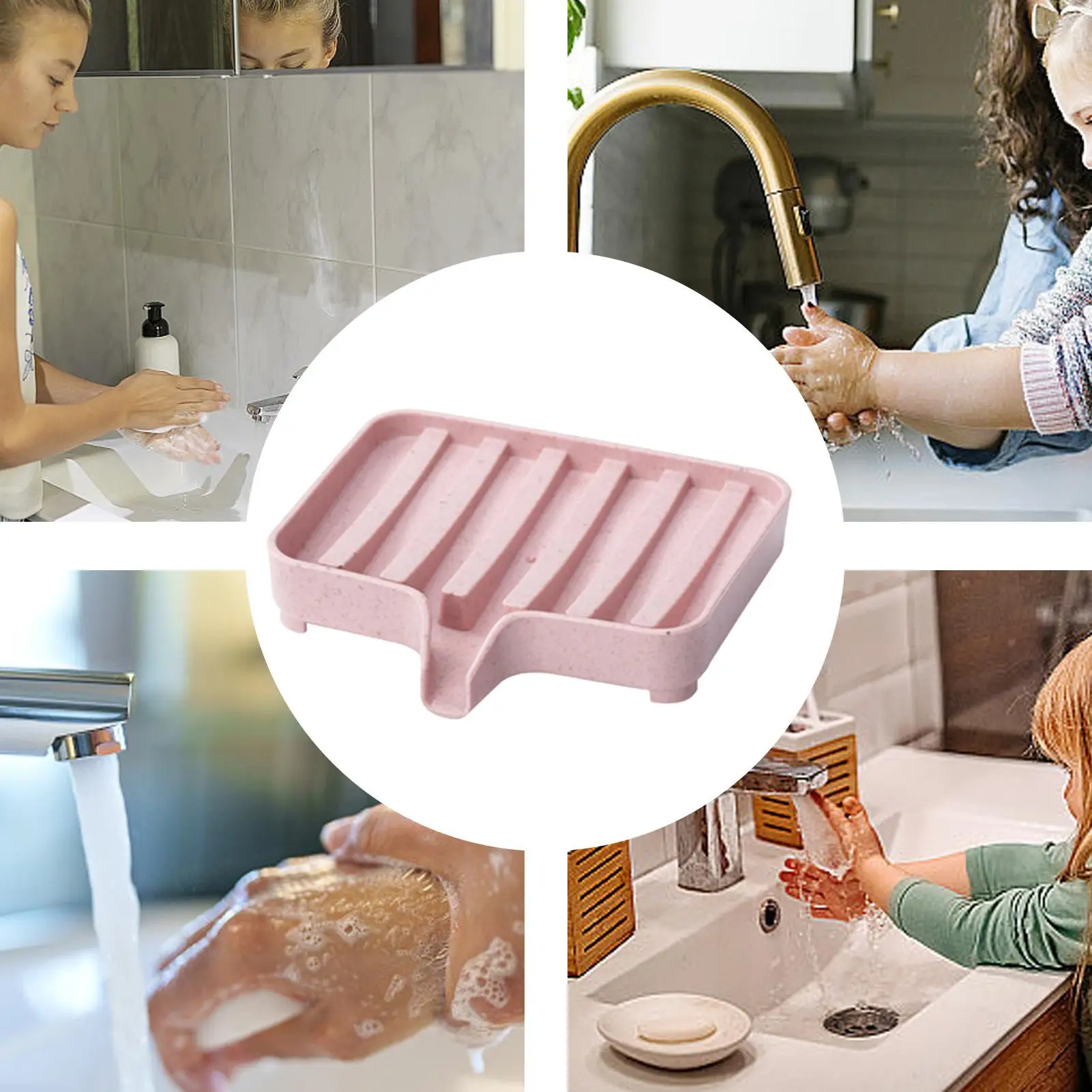 Bathroom Accessories Soap Dish Self Draining Creative and environmentally friendly wheat straw bathroom soap holder view 5