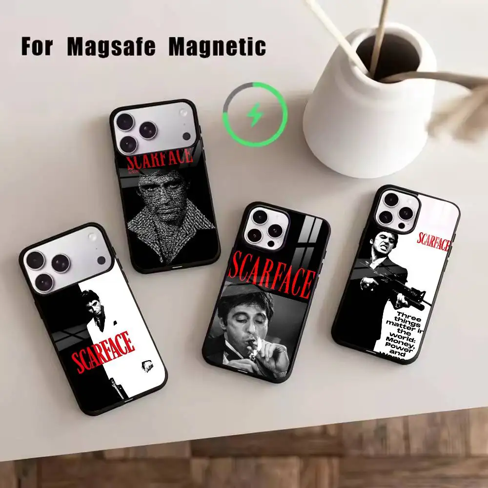 

T-Tony Montana Phone Case For iPhone17,16,15,14,13,12,11 Plus,Pro Magnetic with Magsafe Wireless Charging