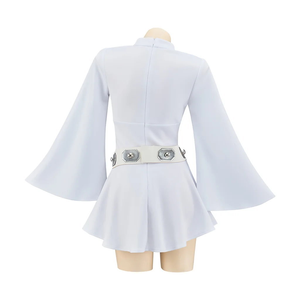 Princess Leia Cosplay Costume White Ball Gown Leia Short Dress With Belt  Full Set Halloween Carnival Princess Suit - AliExpress 200000532