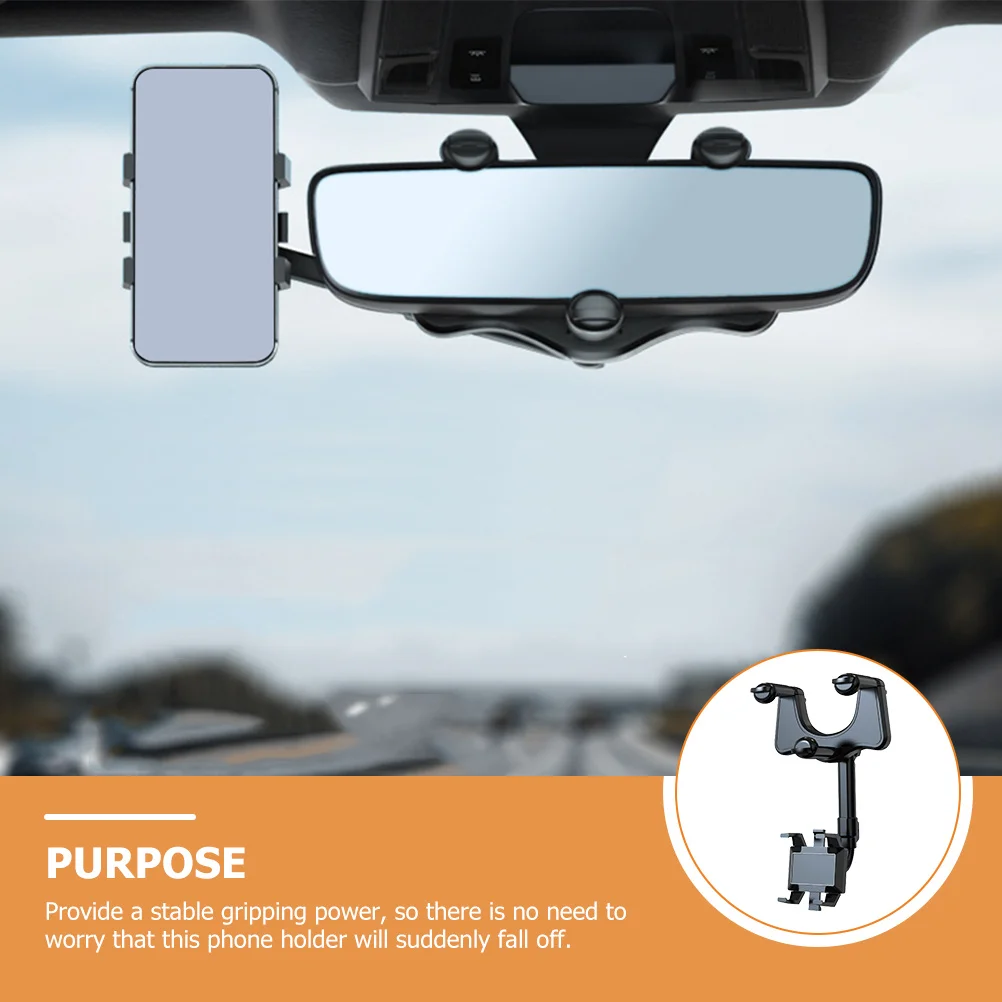 

Car Rearview Mirror Phone Holder 360 Degree Rotatable Mobile Mount Vehicle Phone Holder for Driving Navigation Stable Grip