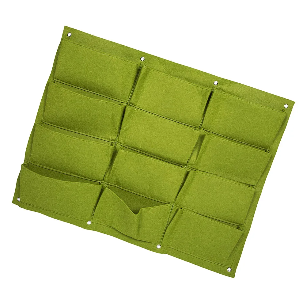 1Pcs Felt Wall Hanging Plant Bag Vertical 12-Pocket Planter for Garden Outdoor Indoor Herb Succulent Vegetable Growing Pocket view 3