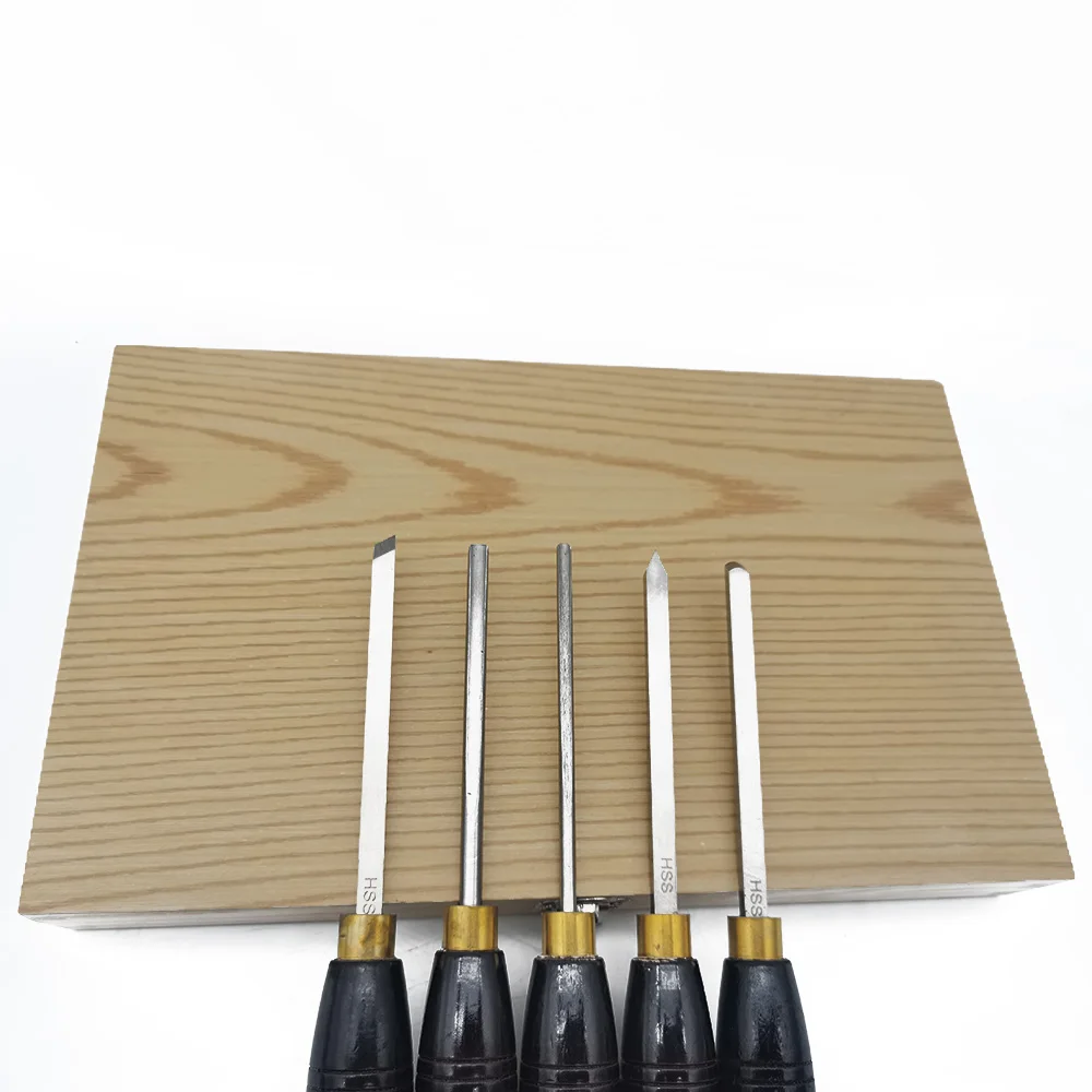 5Pcs HSS Lathe Chisel Set Woodworking Turning Tool Set HSS High Speed Steel Semicircle Knife Hand-Held Wooden Turning Tool