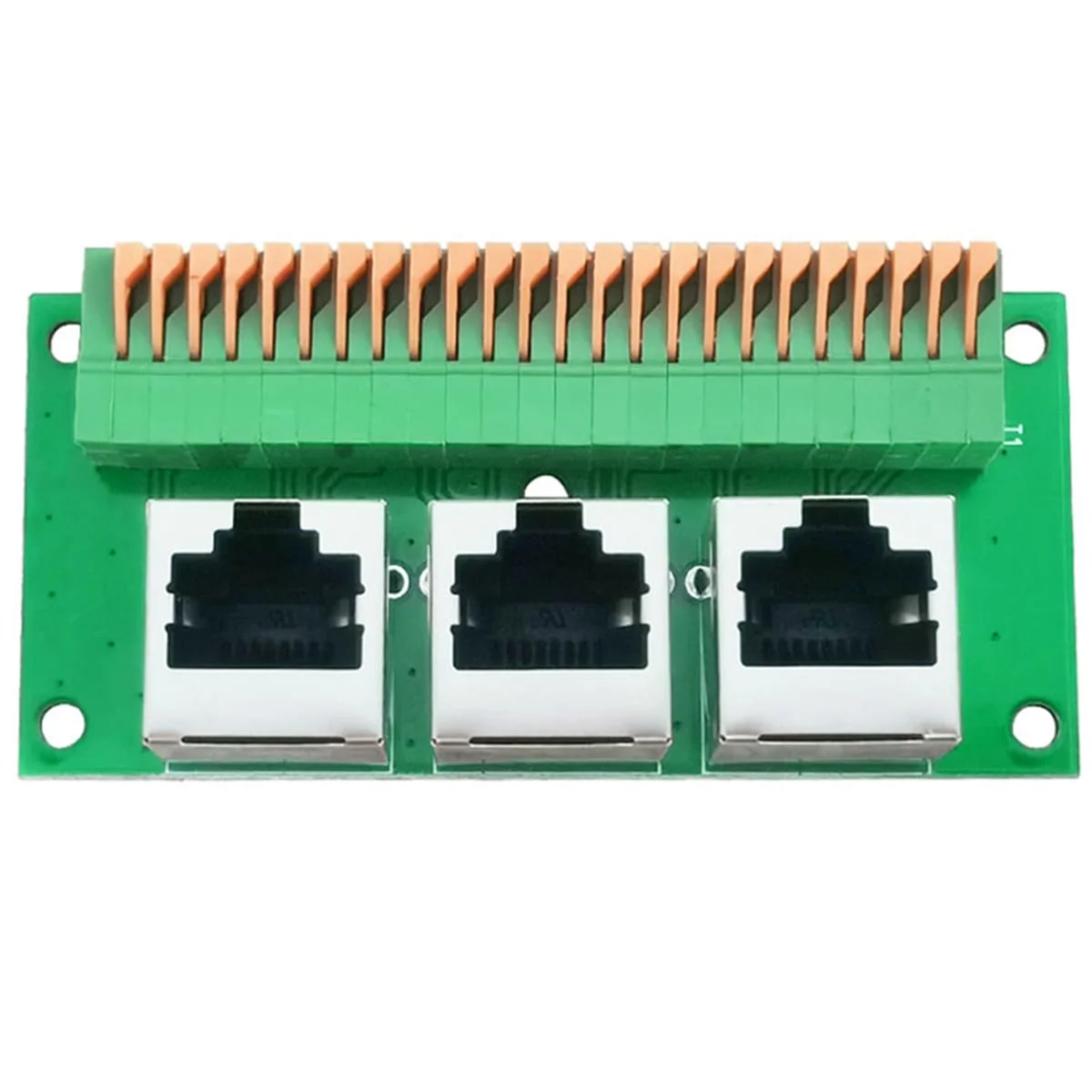 Placa de fuga fêmea rj45, terminal de mola rápida rj45 sem solda para 8 pinos, conector fêmea rj45 de três maneiras com placa pcb rara