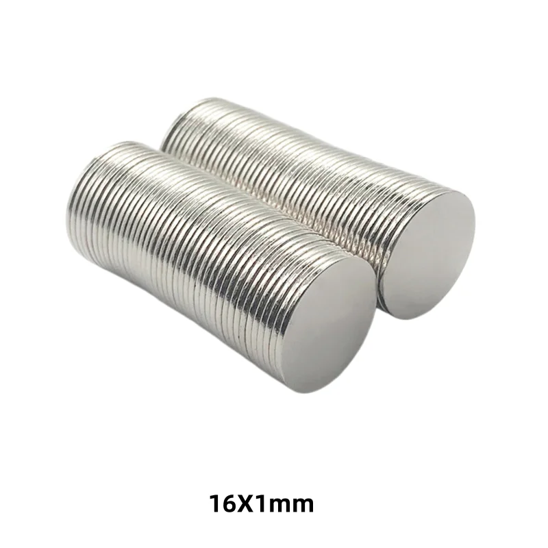 16X1/2mm Strong Neodymium Magnet Rare Earth Permanent Small Round NdFeB Magnet 16X1mm  16X2mm