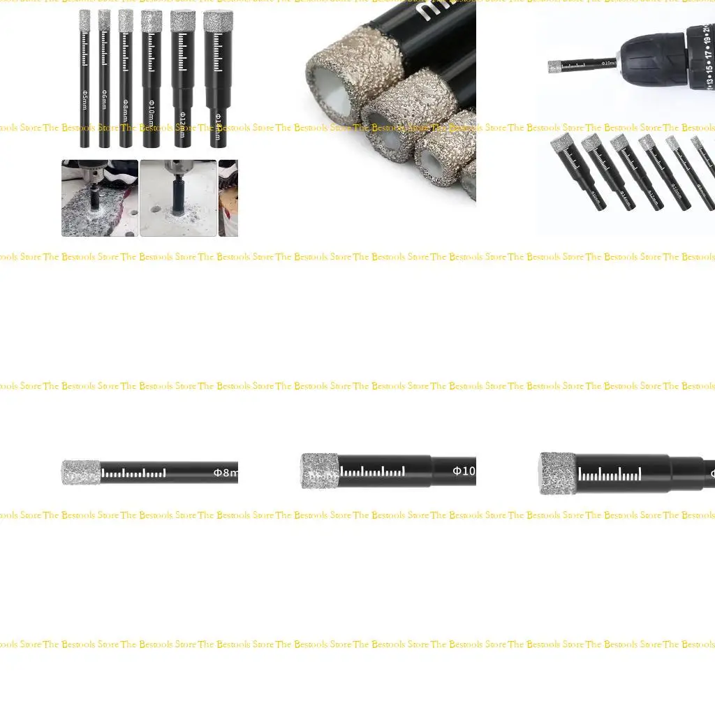

12pf качественные бриллианты сменные сухой буровой бит 5/6/8/10/12/14/16 мм бит круглый хвостовик