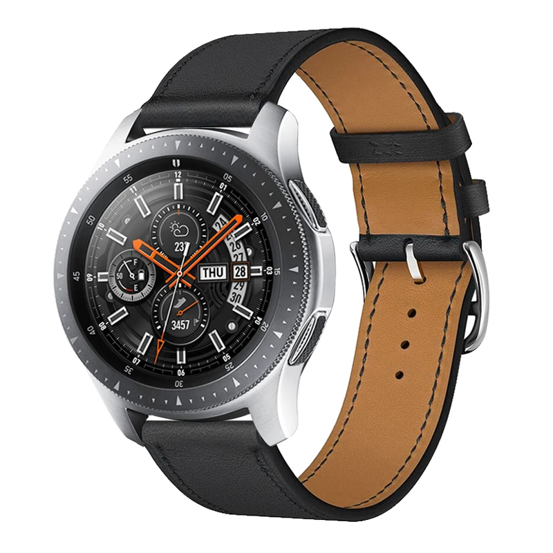 สายหนังสําหรับ Samsung Galaxy 4/5/6/7 Huawei Watch 4/3/GT5-4-3-2 46 มม.สบายสร้อยข้อมือ Correa Amazfit GTR 4 3/GTS 4 Band