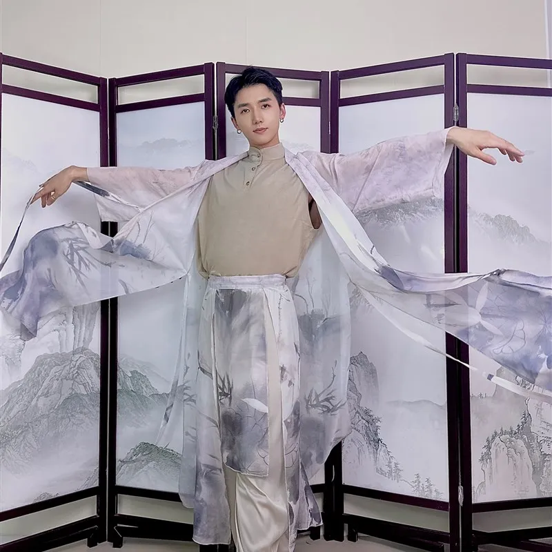 yu-er-clothing-–-cardigan-ouvert-ceinture-chale-et-demi-jupe-ethniques-hanfu-pour-homme-motif-lotus-encre-de-fumee-et-fleur-de-cerisier-Ete-2016