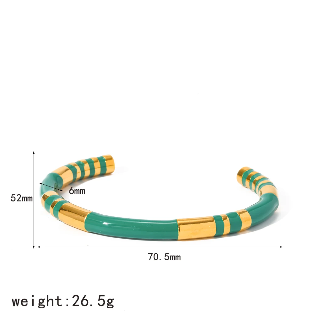 Modisches, farbiges, ölgetränktes, offenes Armband für Damen, aus Edelstahl, ein bezaubernder Schmuck für das Handgelenk, ein ideales Geschenk. – Detail 7