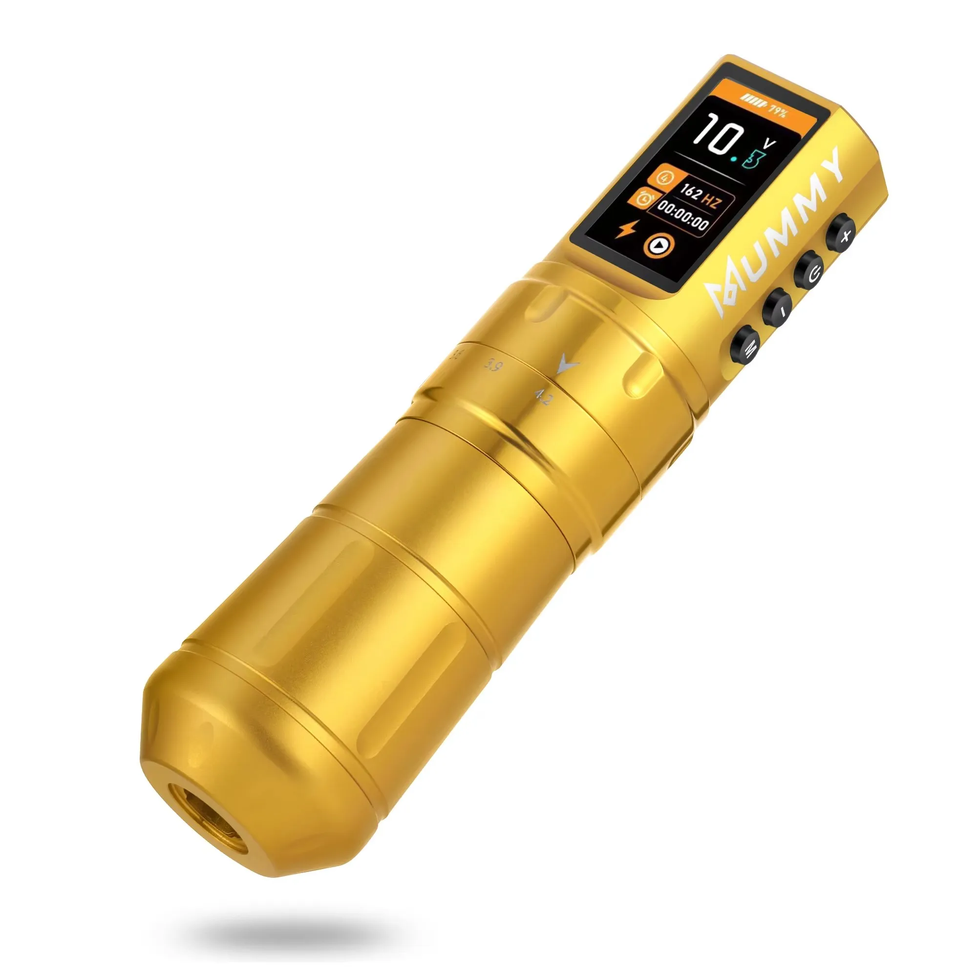 

Беспроводная тату-машина «Мумия скипетр» с цветным экраном, ручка для татуировки, сменная батарея, боди-арт, 2,4-4,2 мм, 7-тактный (золотой)