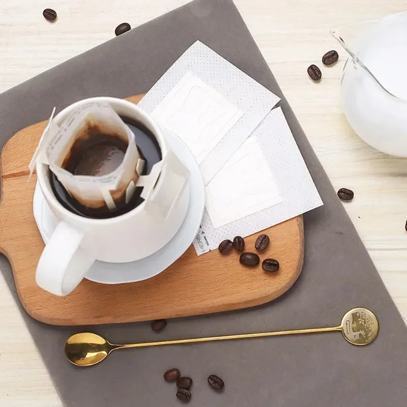 100pcs Portable Drip Coffee Filter Bag with Hanging Ears,Single Serve Coffee Filters Disposable for Travel,Camping,Home, Office view 2