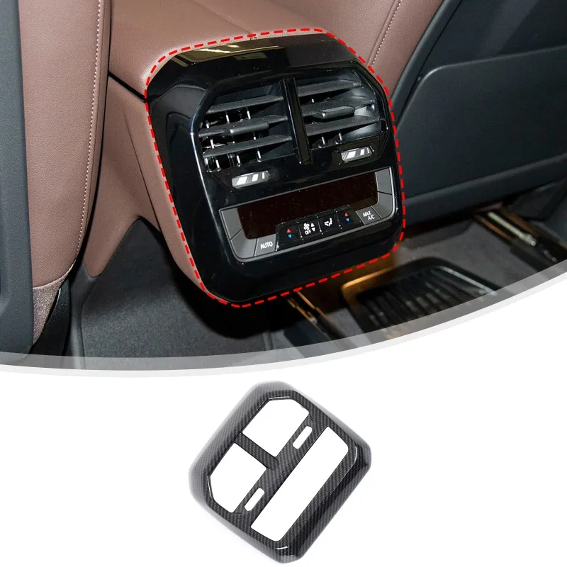 ABS ألياف الكربون مركز وحدة التحكم مسند الذراع الإطار الخلفي ل 2022-2024 BMW iX (المستوردة) G08 اكسسوارات السيارات #4