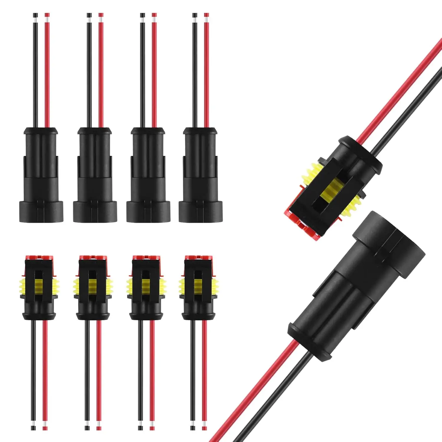 2Pin Way 16AWG Waterproof Wire 1.5mm Series Terminal Connector-5 Kit