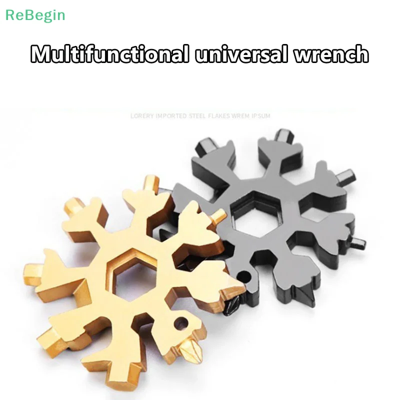 18-in-1 Stainless Steel Snowflakes Multi-tool Herramienta 18 En 1 Multifunctional Tool Copo De Nieve Llave Multiusos