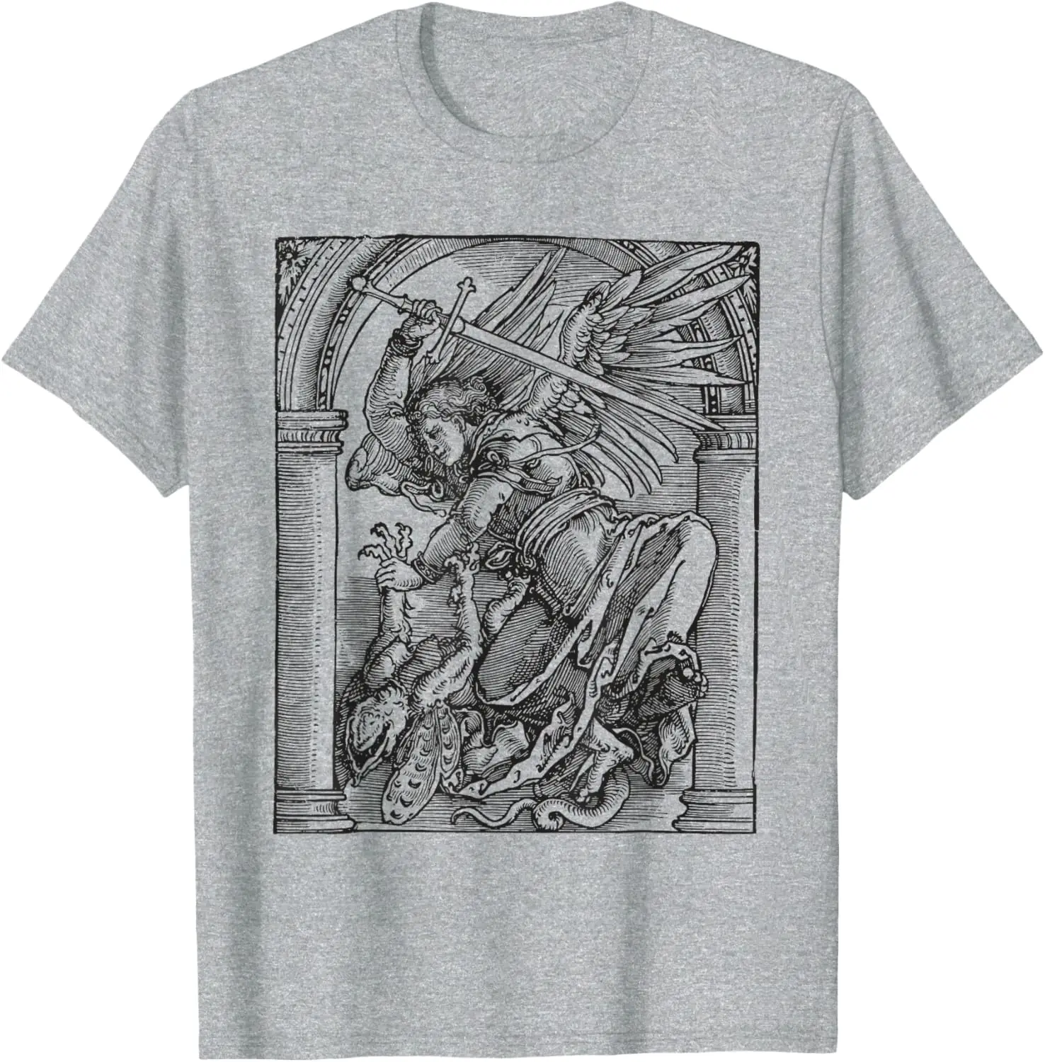 

St Michael Archangel Angel Catholic Patron Saint T-Shirt 100% Cotton O-Neck Short Sleeve Summer Casual Mens T-shirt Streetwear