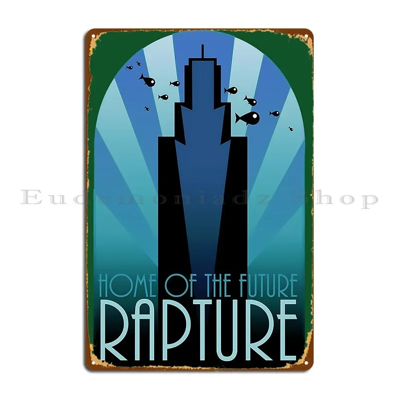 Rapture Fkowcmdno87 Plaque métallique affiche murale de créateur créer classique créer signe en étain affiche