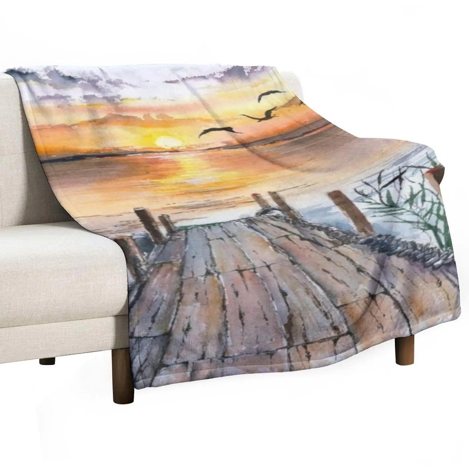 Aquarell Throw Blanket halloween anime Plaid blankets and throws Blankets