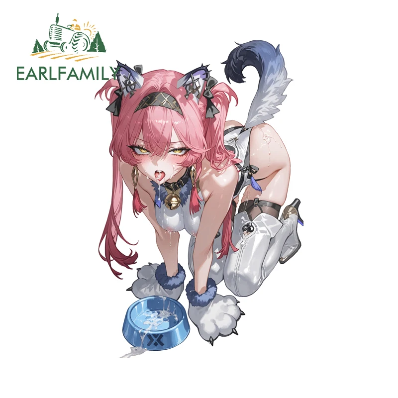 EARLFAMILY Lupa Wuthering Waves автомобильная наклейка виниловая JDM сексуальные кошачьи уши Лоли багажная наклейка на стакан Ahegao Декор автомобильные аксессуары