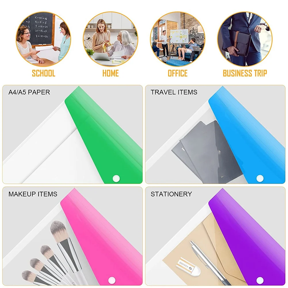 Папка пластиковая А4 для файлов, 12 пакетов, расширяющиеся пробивные карманы A4 для папок А4, с защелкой и карманом для этикеток