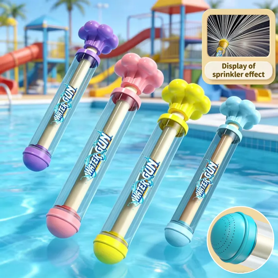 

Водный пистолет-фейерверк для детей: летняя интерактивная игрушка для водных баталий, выдвижной распылитель воды, реквизит для игр на пляже и в бассейне