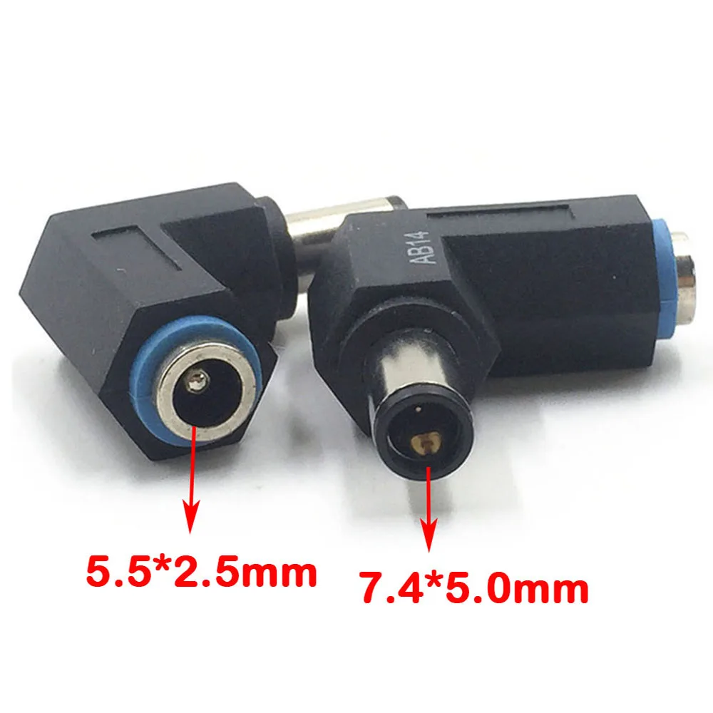 90 stopni DC 5,5 x 2,5 mm żeńskie do 7,4 x 5,0 mm męskie złącze zasilania DC Adapter Laptop 5,5 * 2,5 żeńskie do męskiego 7,4 * 0,6 Wtyczka