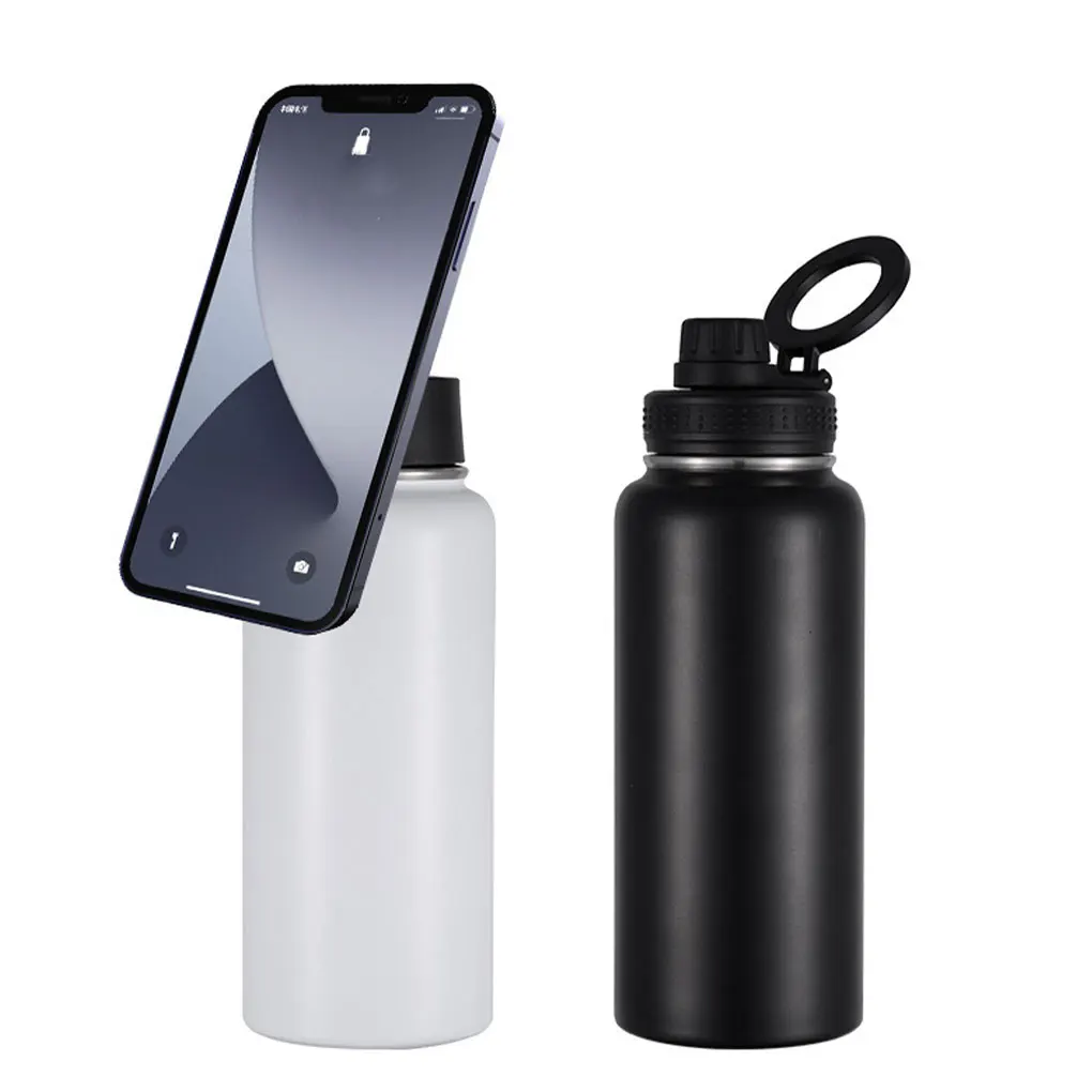 Portable Sporty Water Cup Stainless Steel Water Bottle Leak-proof Lid Insulated Magnetic Suction Water Bottle Straw Type