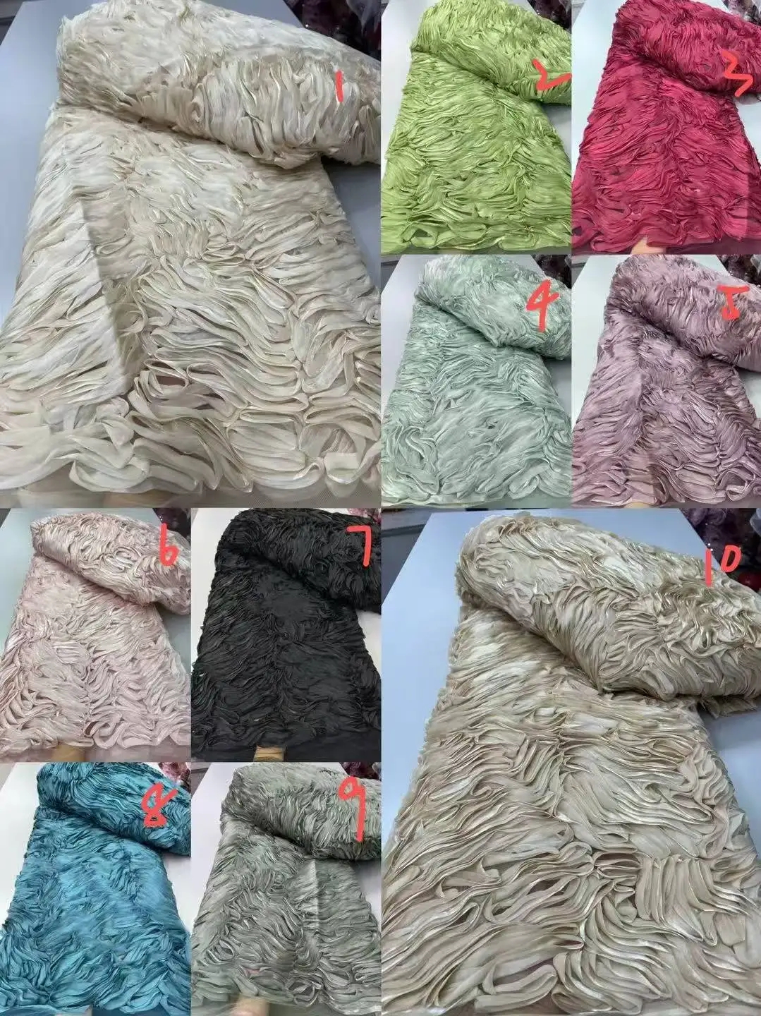アフリカの3Dフラワー生地 5ヤード 2025年 高品質 刺繍入り フランス ナイジェリア メッシュレース生地 結婚式 パーティー ドレス 女性用