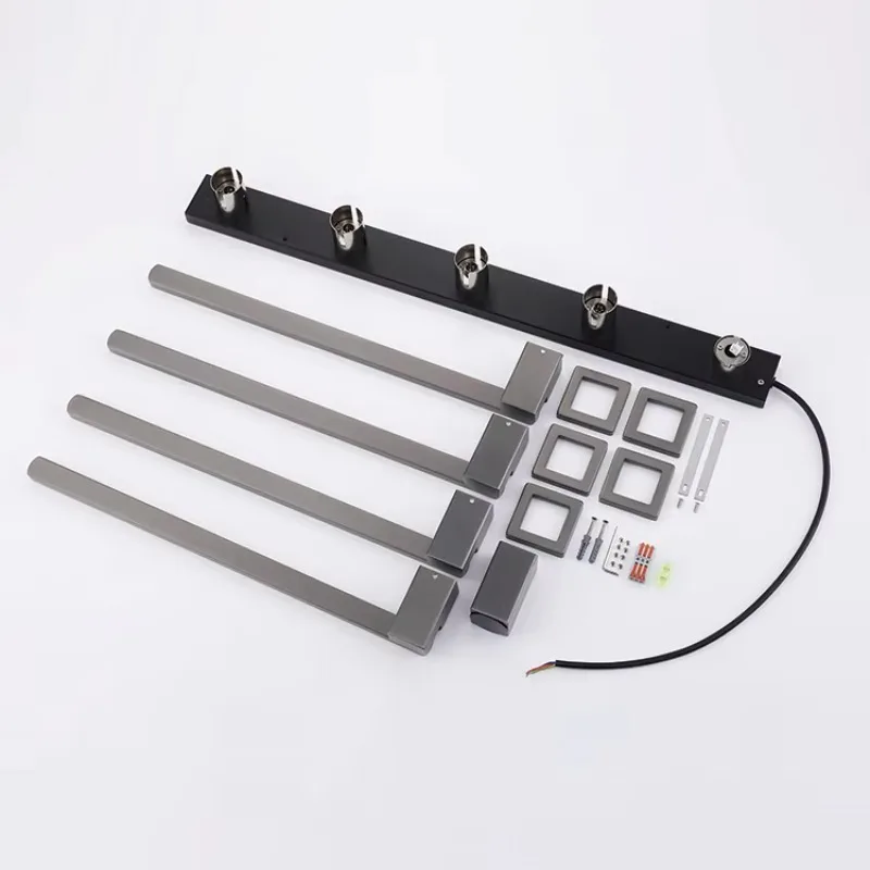 Kidolux 2024 New Design Professional Concealed Grey Bathroom Wall Heater Ac Towel Warmer Heated Electric Towel Rail Rod - view 3