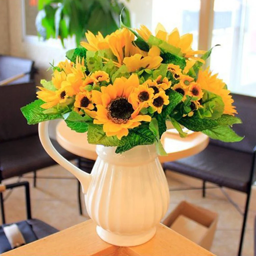 

5 pcs Artificial Bouquet Faux Silk Flowers Home Office Decor Artificial Flower Easy Clean Indoor Outdoor