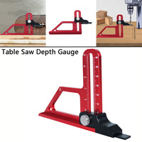 1pc Aluminum Alloy Router Table Height Gauge 0-60mm Adjustable Table Saw Depth Gauge Woodworking DIY Hand Measuring Tools