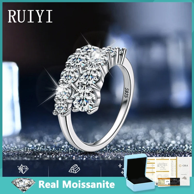 

Real Moissanite 3.26cttw Super Sparkling Diamond Ring For Women Engagement Wedding Band S925 Sterling Silver Luxury Jewelry Gift